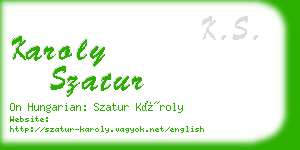 karoly szatur business card